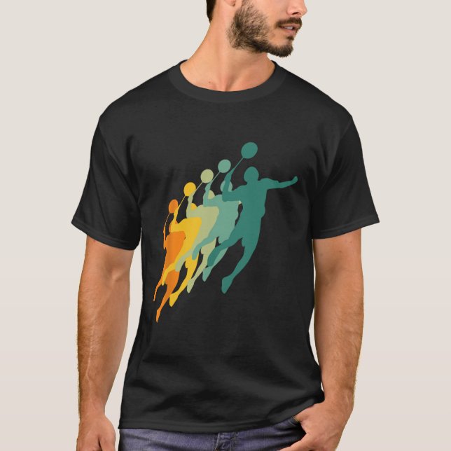 Camiseta Jogadores De Badminton Do Retro Enchem Caco De Rac (Frente)