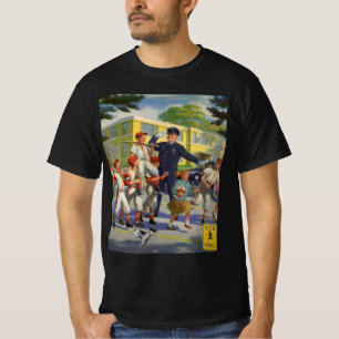 Camiseta Jogadores de basebol e Guarda policial atravessand