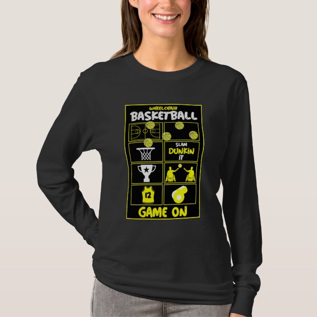 Camiseta Jogadores de basquetebol em cadeira de rodas (Frente)