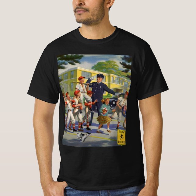 Camiseta Jogadores de beisebol antigos e guarda de trânsito (Frente)