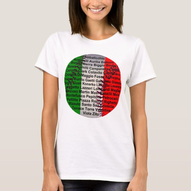 Camiseta Jogadores De Beisebol Italianos Americanos (Frente)