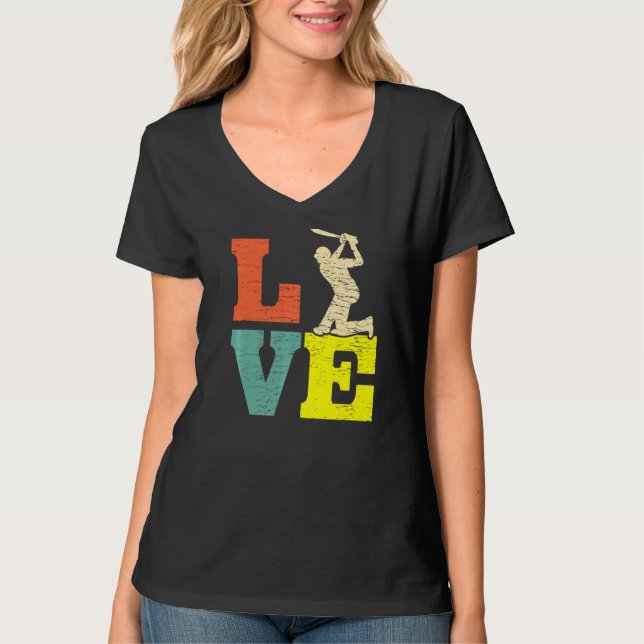 Camiseta Jogadores de Cricket Love Batsman (Frente)