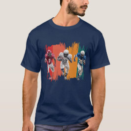 Camiseta Jogadores de Futebol Americano Correndo Desenho Es