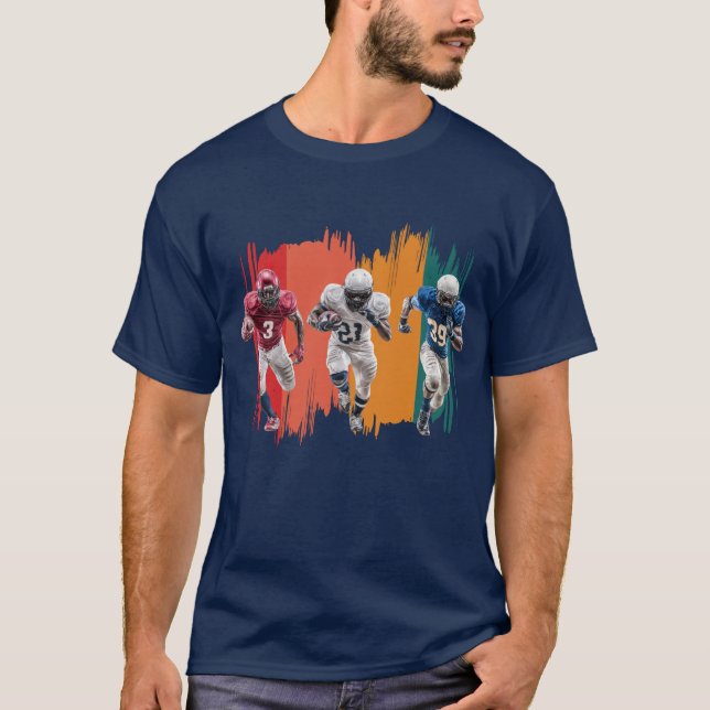 Camiseta Jogadores de Futebol Americano Correndo Desenho Es (Frente)