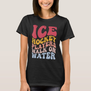 Camiseta Jogadores De Hóquei No Gelo Caminham Engraçados Na