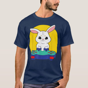 Camiseta Jogadores de jogos com Videos games de coelho 