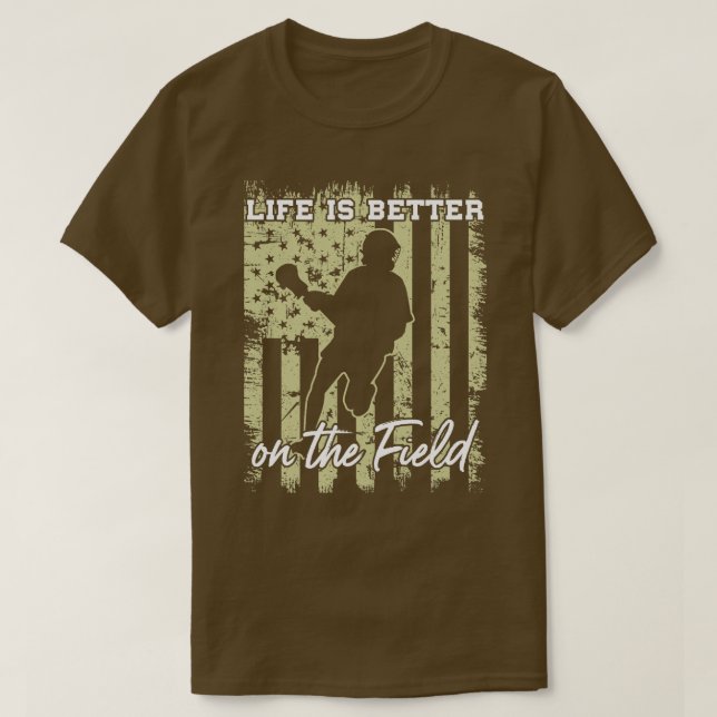 Camiseta Jogadores De Lacrosse A Vida É Melhor No Campo (Frente do Design)