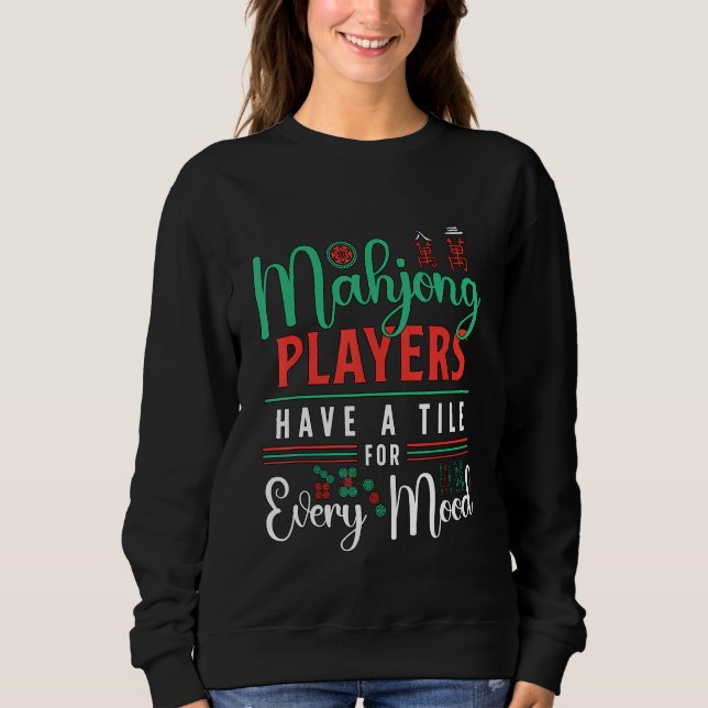 Camiseta Jogadores De Mahjong Têm Azulejo Para Cada Jogo De (Frente)