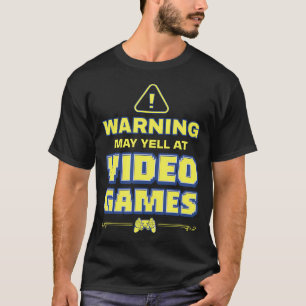 Camiseta Jogadores de Pc Divertidos Alerta Podem Gritar Nos