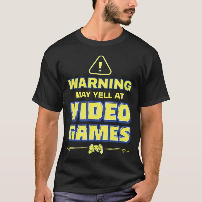 Camiseta Jogadores de Pc Divertidos Alerta Podem Gritar Nos (Frente)