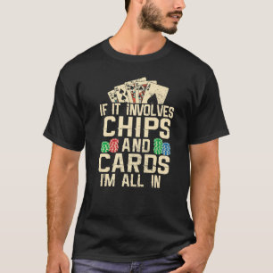 Camiseta Jogadores De Poker De Jogo Chips E Cartões Em Jogo