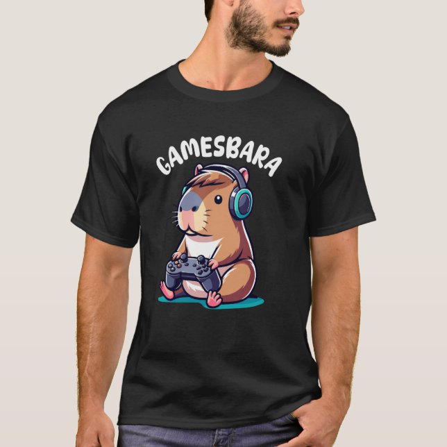 Camiseta Jogadores de Vídeo Gamesbara Capivara Kawaii Jogan (Frente)