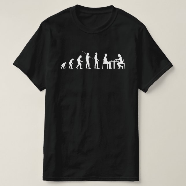 Camiseta Jogadores De Xadrez Engraçados A Evolução Da Human (Frente do Design)