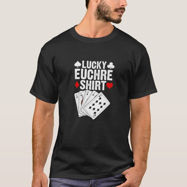 Camiseta Jogadores Euchre Engraçado Jogo Euchre Euchre (Frente)
