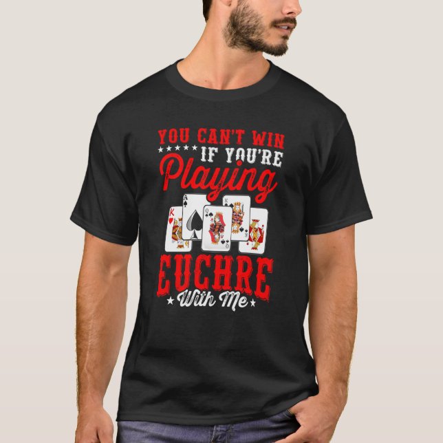 Camiseta Jogadores Euchre Jogo de Cartão Euchre Jogo Especi (Frente)