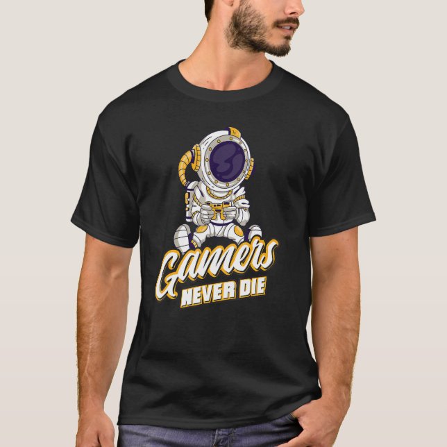Camiseta Jogadores nunca morrem jogos online Ga (Frente)