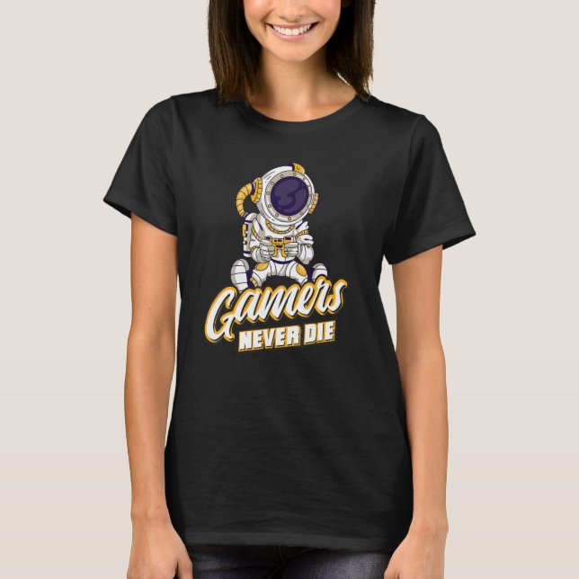 Camiseta Jogadores nunca morrem jogos online Ga (Frente)