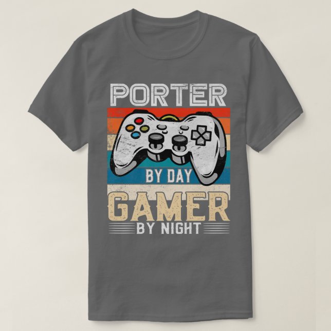 Camiseta Jogadores Porter by day por fãs de jogos noturnos  (Frente do Design)