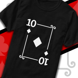 Camiseta Jogando Cartões Costume Dez Cartões 10 de Ouros