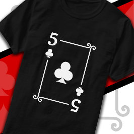 Camiseta Jogando Cartões Figuram 5 Clusters Cartão Cinco