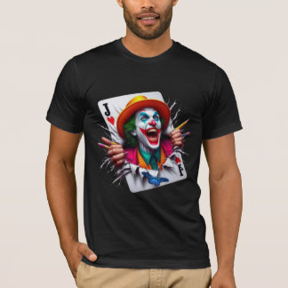 Camiseta Jogando design de joker de cartão
