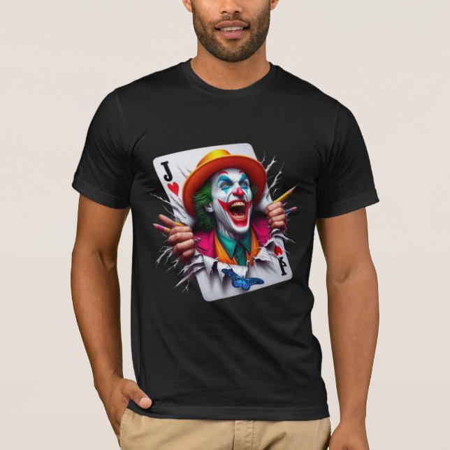 Camiseta Jogando design de joker de cartão (Frente)