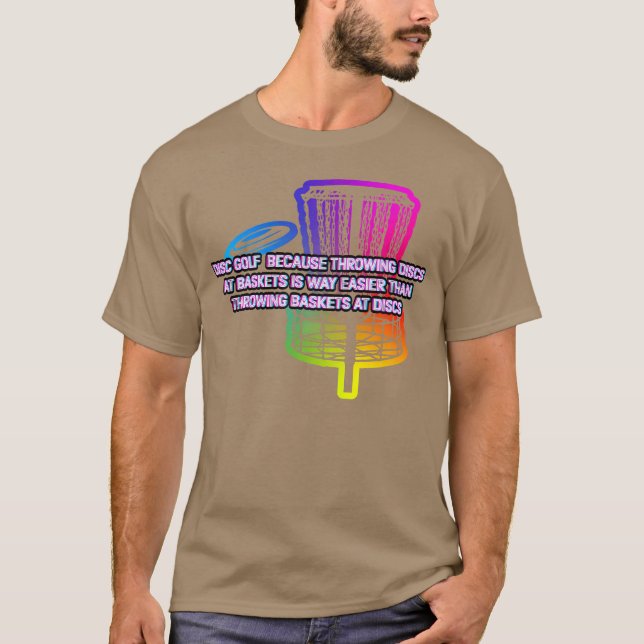 Camiseta Jogando Discos em Cestas Esportes Disc Golf Jogos  (Frente)