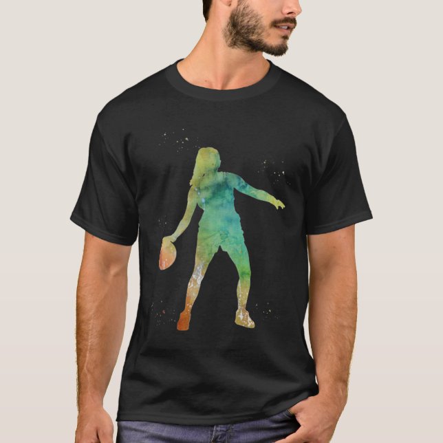 Camiseta Jogando Garota de Basquete (Frente)