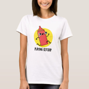 Camiseta Jogando Ketchup Engraçada Molho Pun