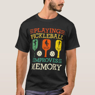 Camiseta Jogando pickleball melhora a memória divertido vin