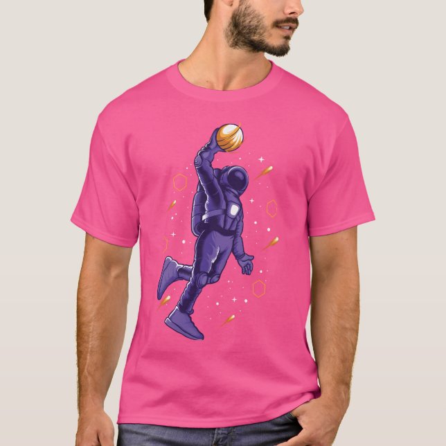 Camiseta Jogar Basquete Ou Jogar Basquete No Espaço (Frente)