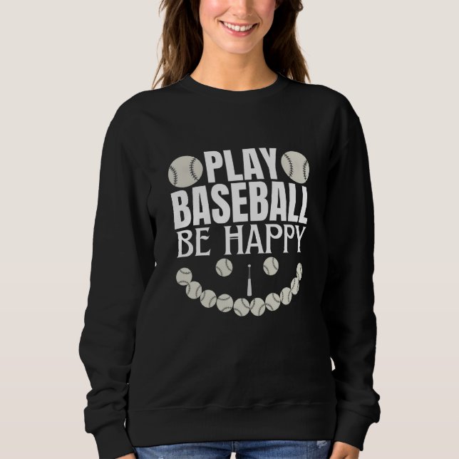 Camiseta jogar beisebol seja feliz (Frente)