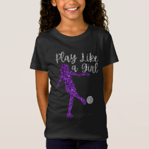 Camiseta Jogar como uma garota jogadora de futebol
