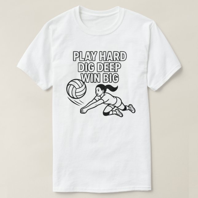 Camiseta Jogar duro cavando fundo ganha grande (Frente do Design)