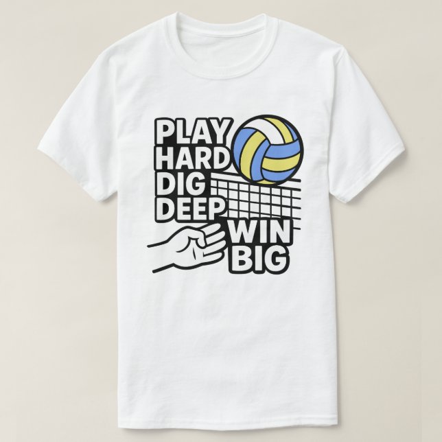 Camiseta Jogar duro cavando fundo ganha grande (Frente do Design)