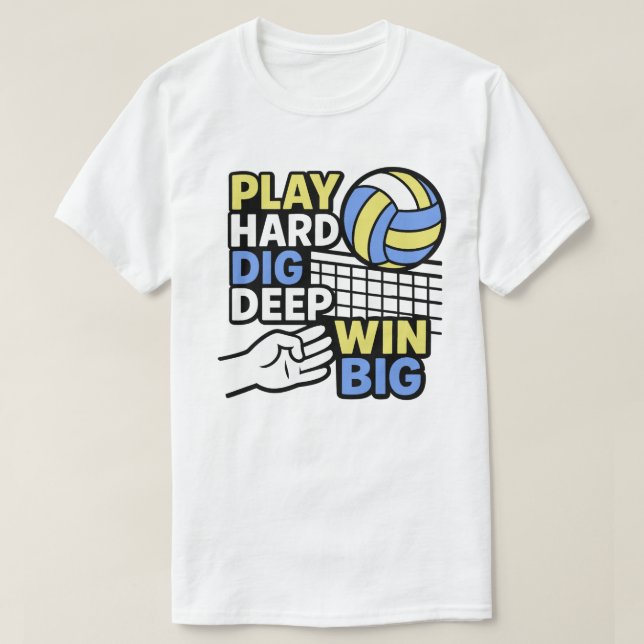 Camiseta Jogar duro cavando fundo ganha grande (Frente do Design)