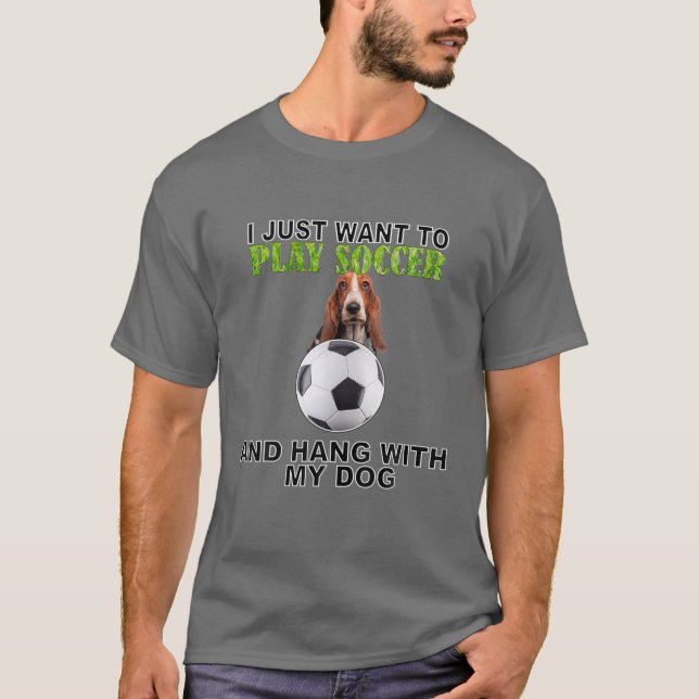 Camiseta Jogar Futebol Hang W Dog Bassett Hound (Frente)