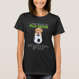 Camiseta Jogar Futebol Pendurar Com Cachorro Retriever Dour