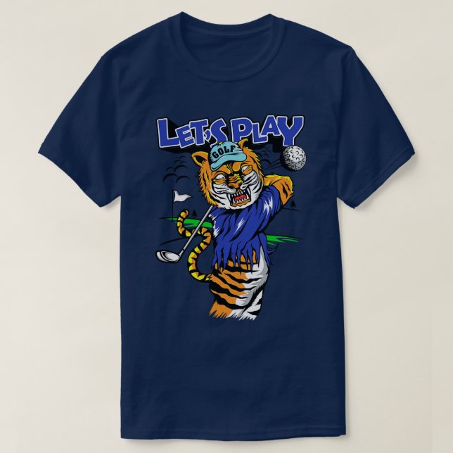 Camiseta Jogar Golfe Como Tigre (Frente do Design)