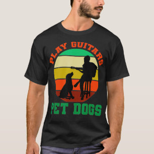 Camiseta Jogar Guitarras Para Cachorros Engraçados Dono De 