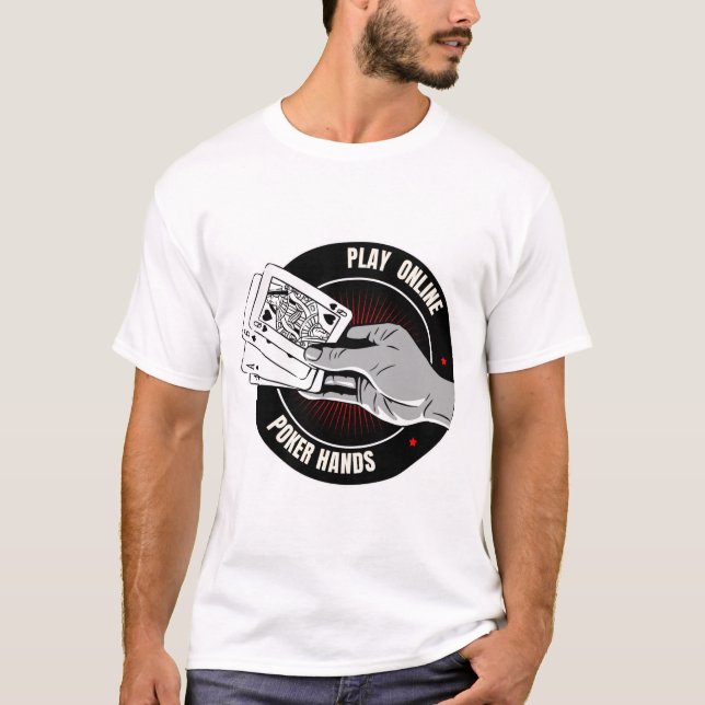 Camiseta jogar mãos de pôquer online (Frente)
