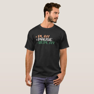 Camiseta Jogar, Pausar, Reproduzir - Jogadores e Adversário