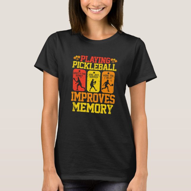 Camiseta Jogar Pickleball com Distância Melhora O Disco De  (Frente)