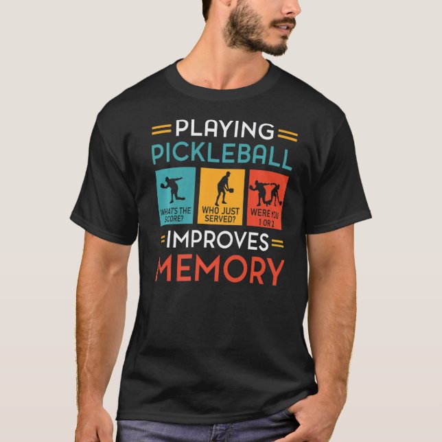 Camiseta Jogar Pickleball Melhora A Memória De Forma Engraç (Frente)