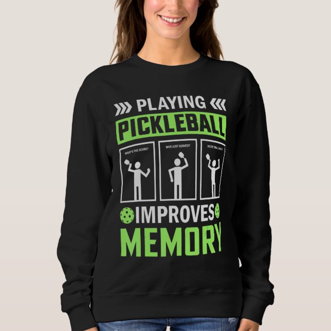 Camiseta Jogar Pickleball Melhora A Memória Pickleball (Frente)