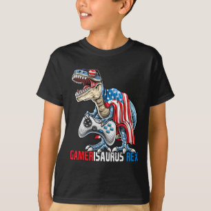 Camiseta Jogo 4 De Julho T Rex Dinossaur Amerisaurus Rex Bo