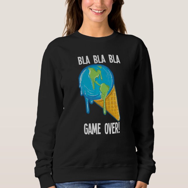 Camiseta Jogo Bla Sobre A Fusão Do Sorvete Da Terra Global  (Frente)
