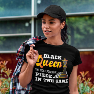 Camiseta Jogo Chess Black Queen, a mais poderosa mulher afr