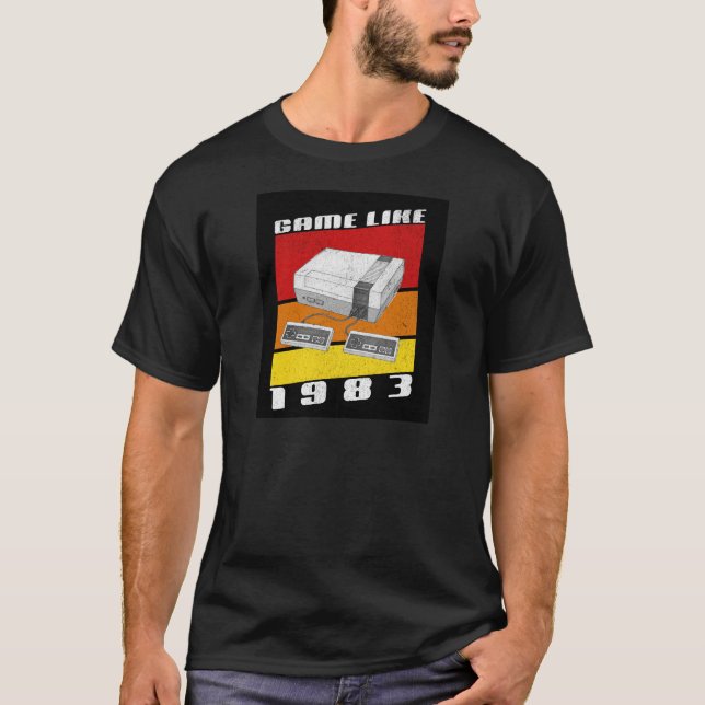 Camiseta Jogo como 1983, Jogos Retrô (Frente)