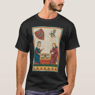 Camiseta Jogo Contra Gamão, Arte Medieval do Século 14